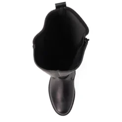 Dual-Buckle Long Boots - Black