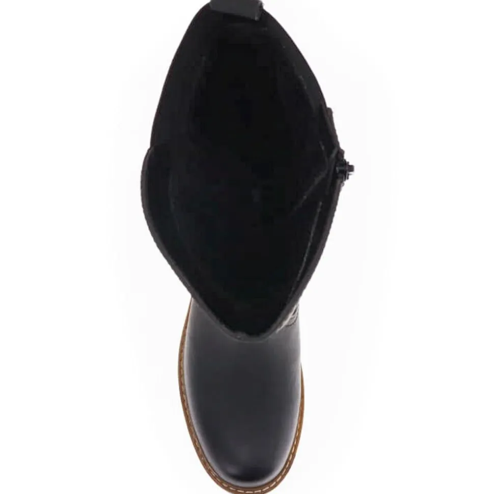 Dual-Buckle Long Boots - Black