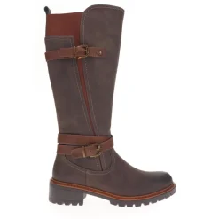 Dual-Buckle Long Boots - Khaki