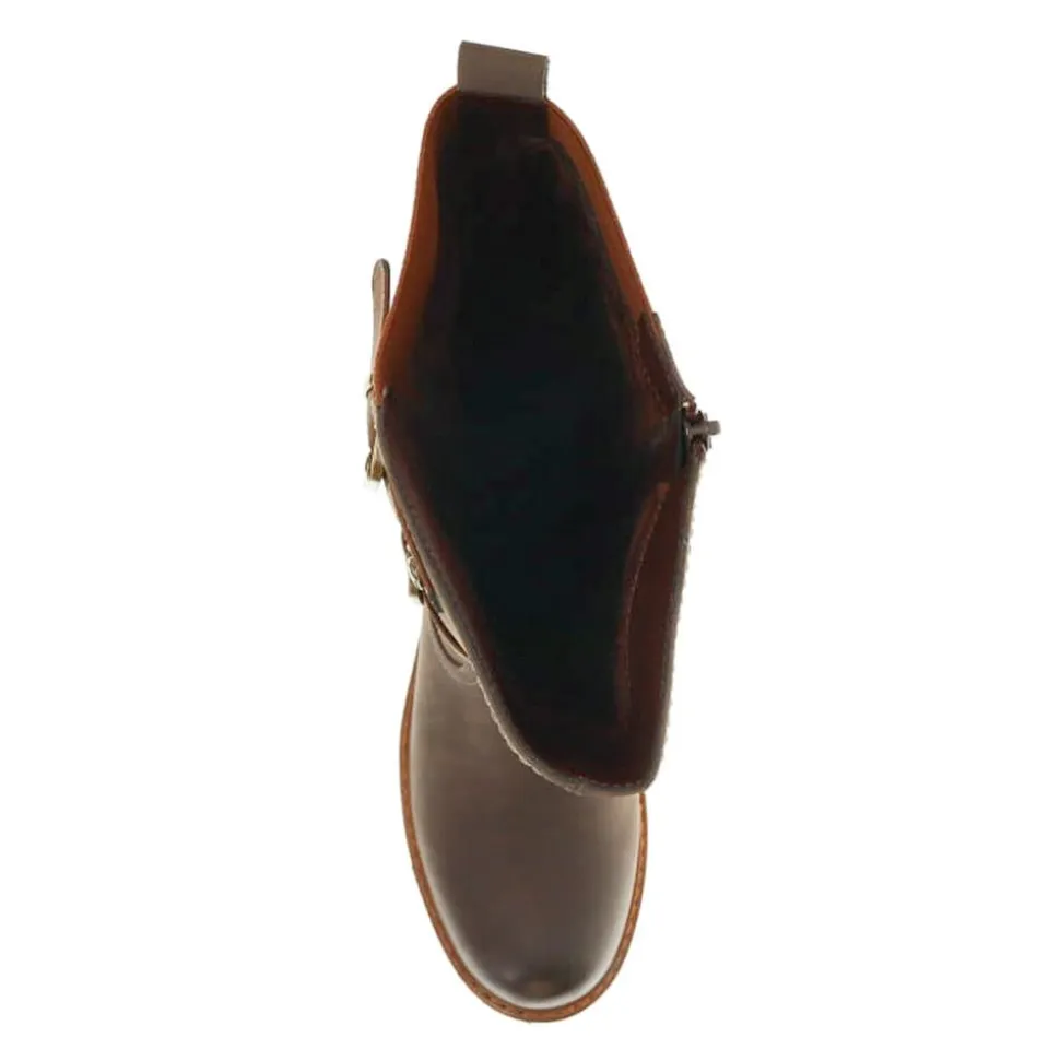 Dual-Buckle Long Boots - Khaki