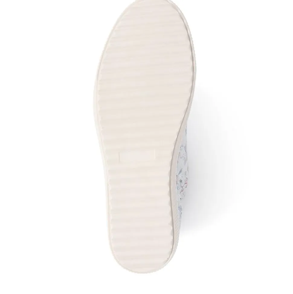 Dual Fastening Leather Trainers - White Floral