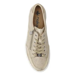 Dual-Fastening Memory Foam Trainers - Metallic