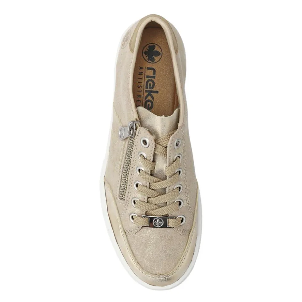Dual-Fastening Memory Foam Trainers - Metallic