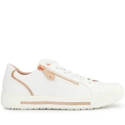 Dual-Fastening Trainers - White-Gold