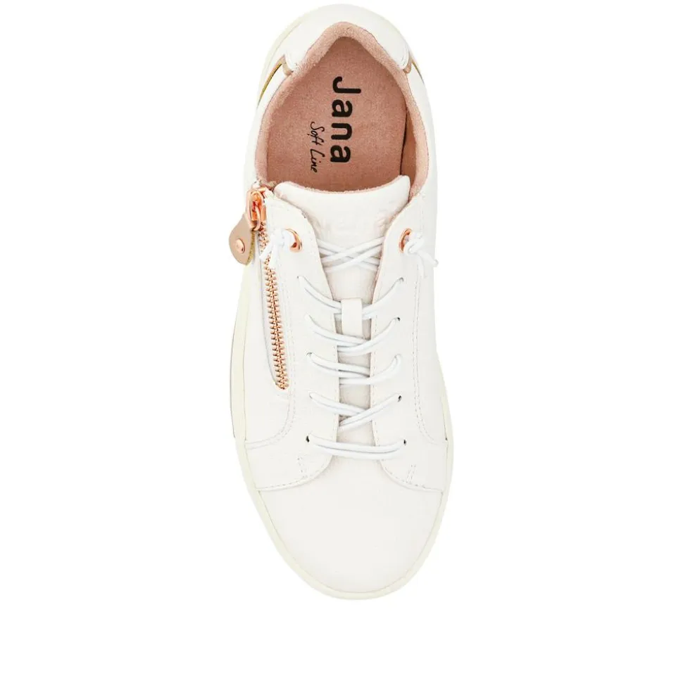 Dual-Fastening Trainers - White-Gold