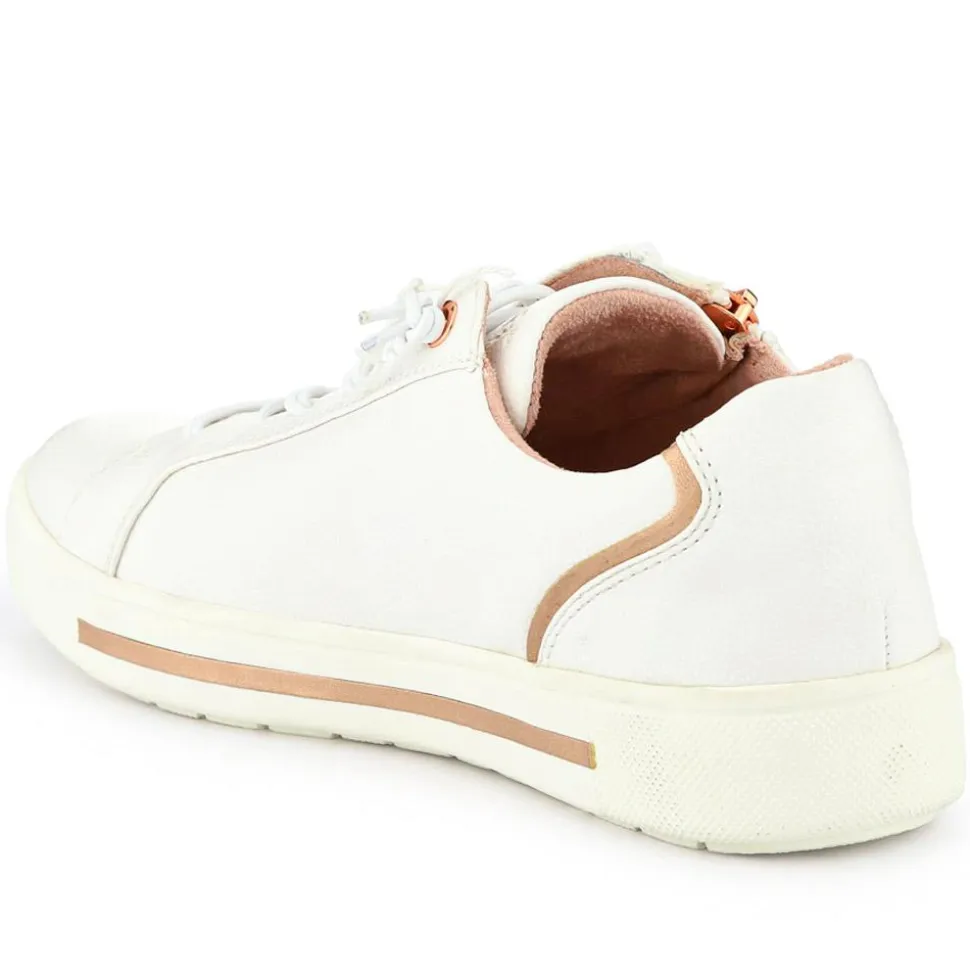 Dual-Fastening Trainers - White-Gold