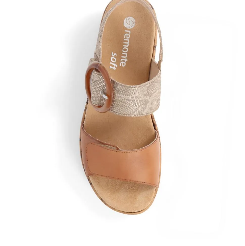 Dual-Fitting Two-Tone Sandals - Tan Multi