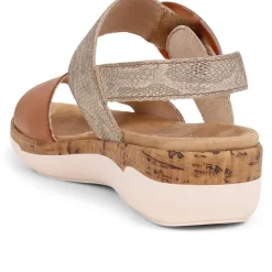 Dual-Fitting Two-Tone Sandals - Tan Multi
