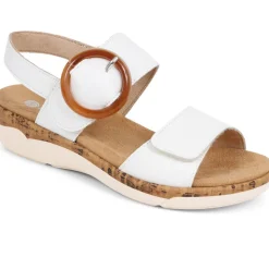 Dual-Fitting Two-Tone Sandals - White