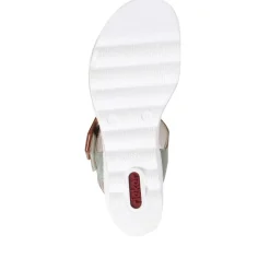Dual-Fitting Wedge Sandals - White-Green