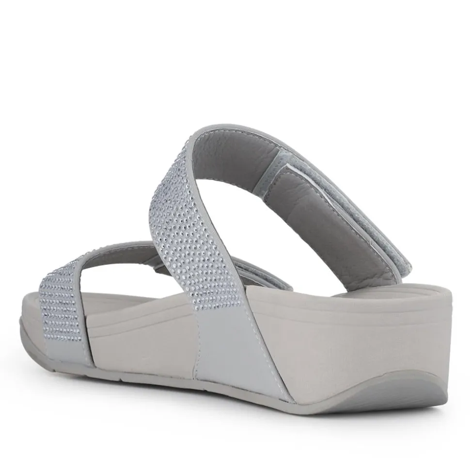 Dual-Strap Mules - Grey