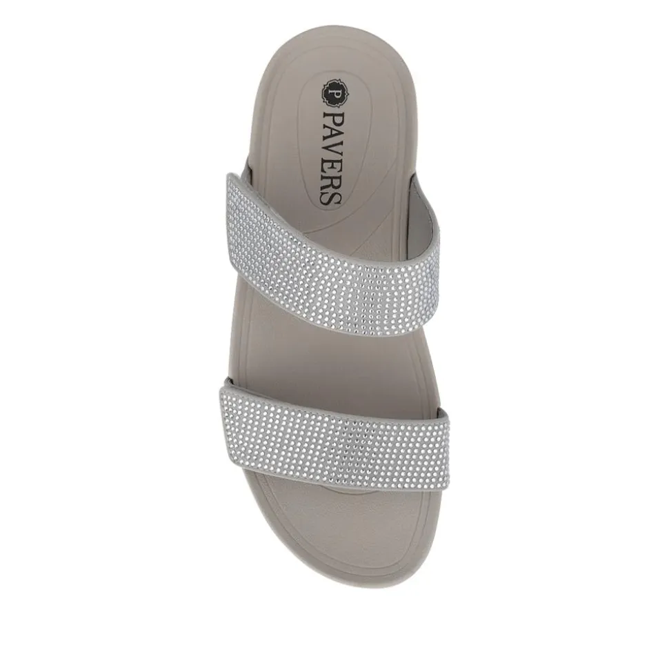 Dual-Strap Mules - Grey