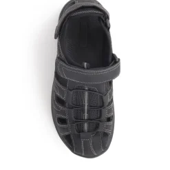 Dual Touch-Fastening Sandals - Black