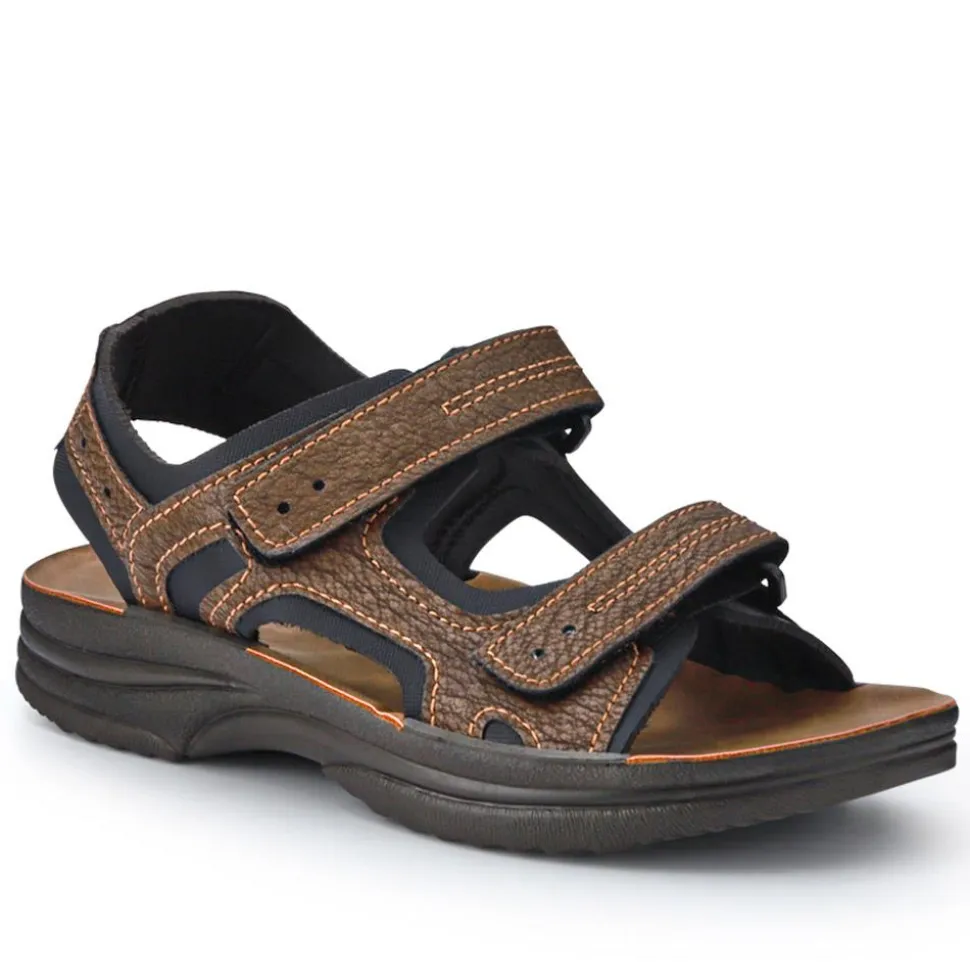 Dual Touch-Fastening Sandals - Brown