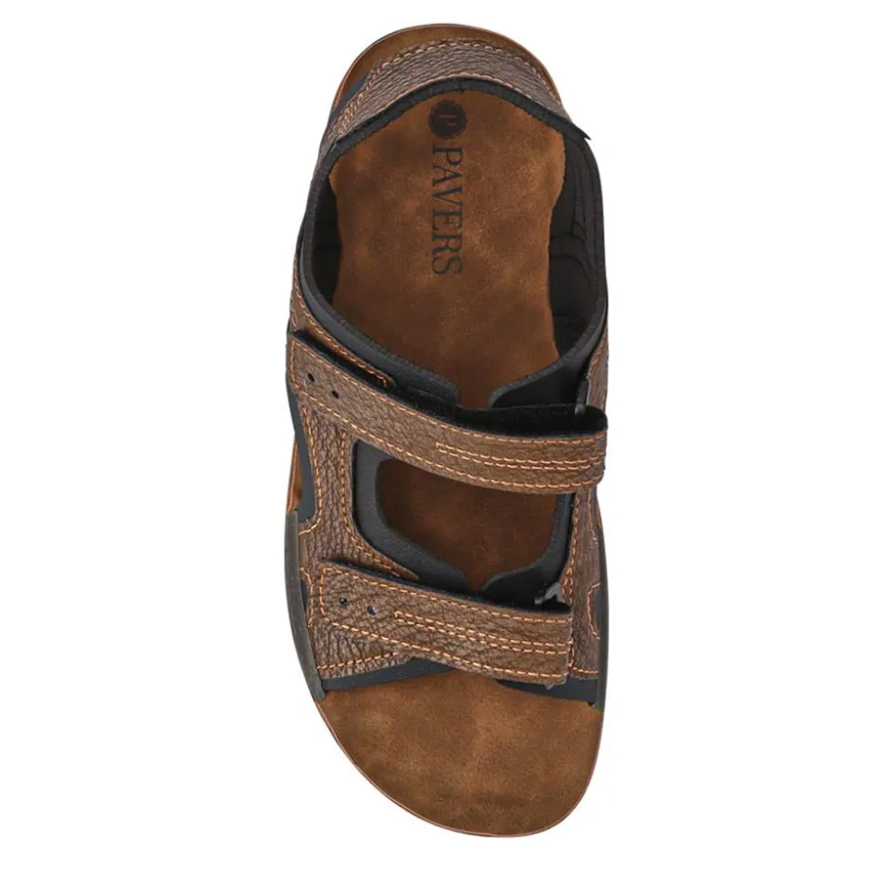 Dual Touch-Fastening Sandals - Brown