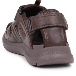 Dual Touch-Fastening Sandals - Dark Brown