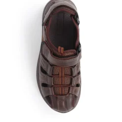 Dual Touch-Fastening Sandals - Dark Brown