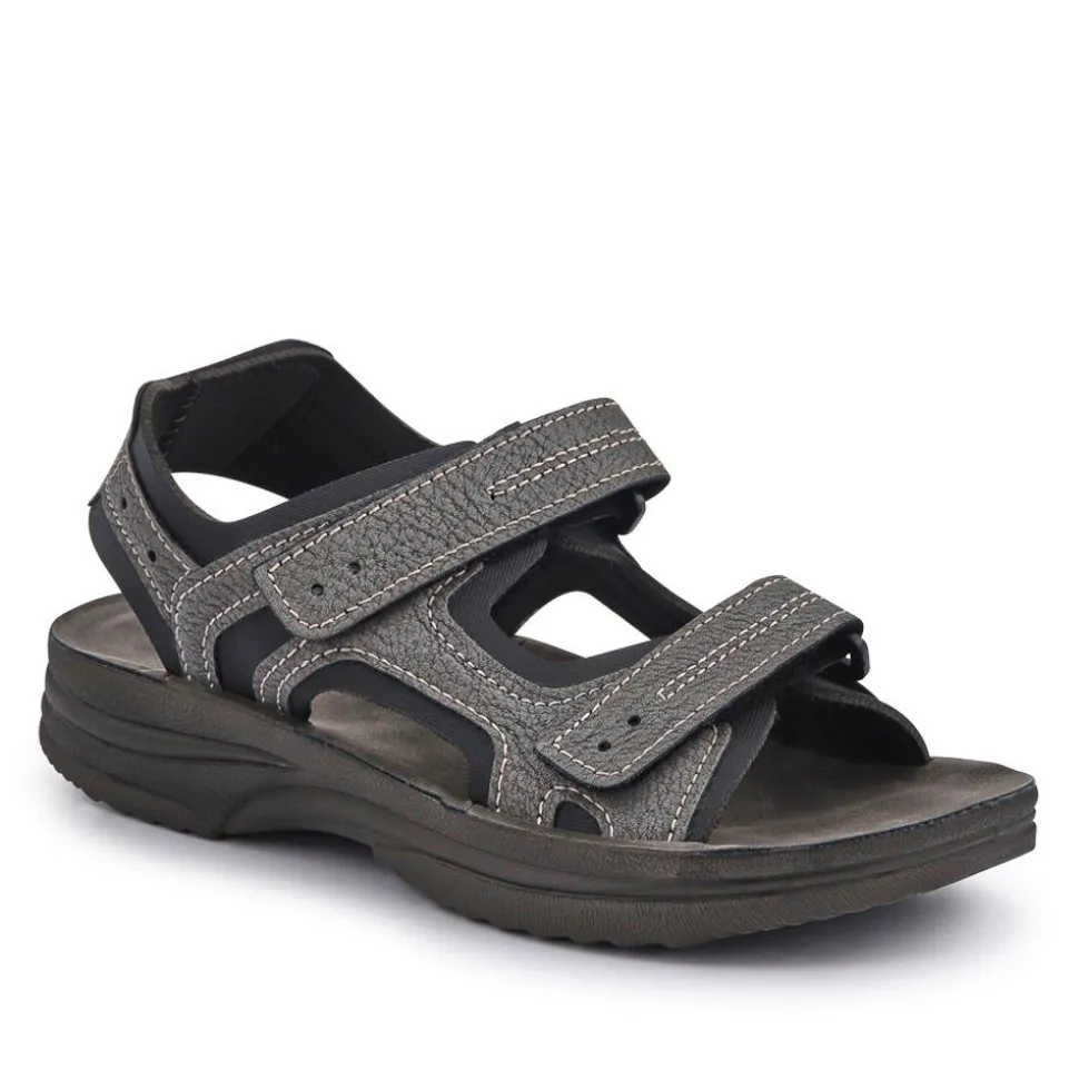 Dual Touch-Fastening Sandals - Grey