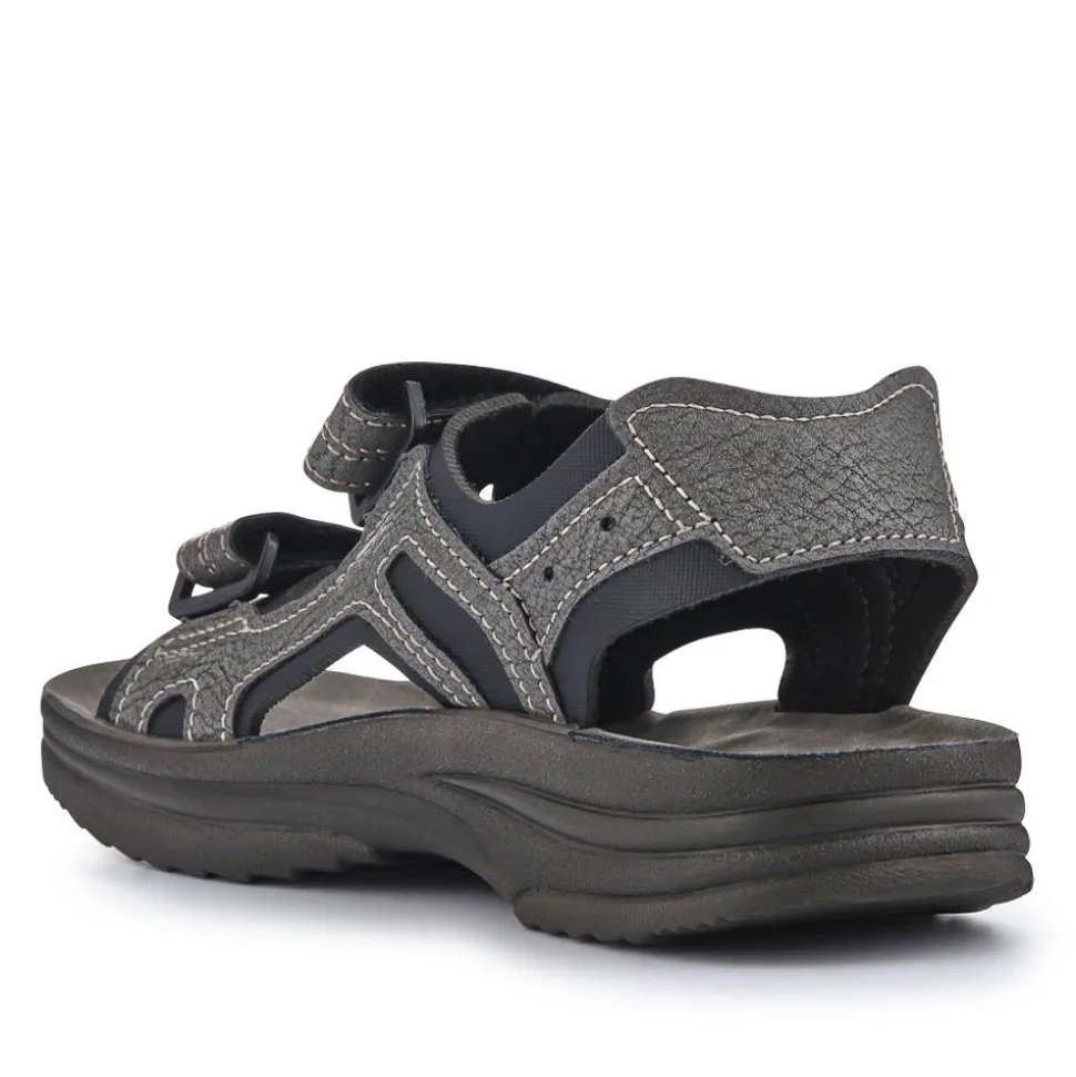 Dual Touch-Fastening Sandals - Grey