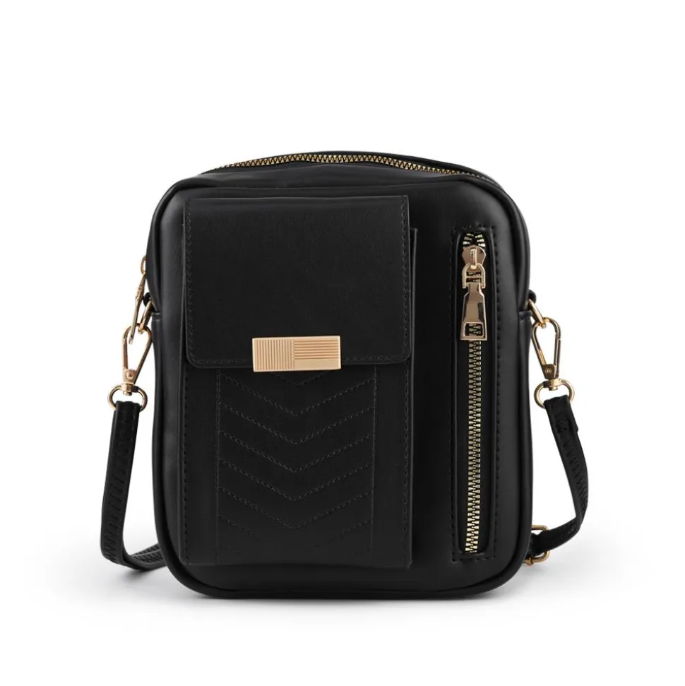 Dual-Zip Mini Handbag - Black