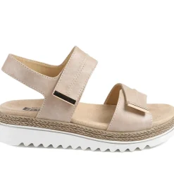 EasyFit Catena Extra Wide Touch Fasten Sandals - Beige