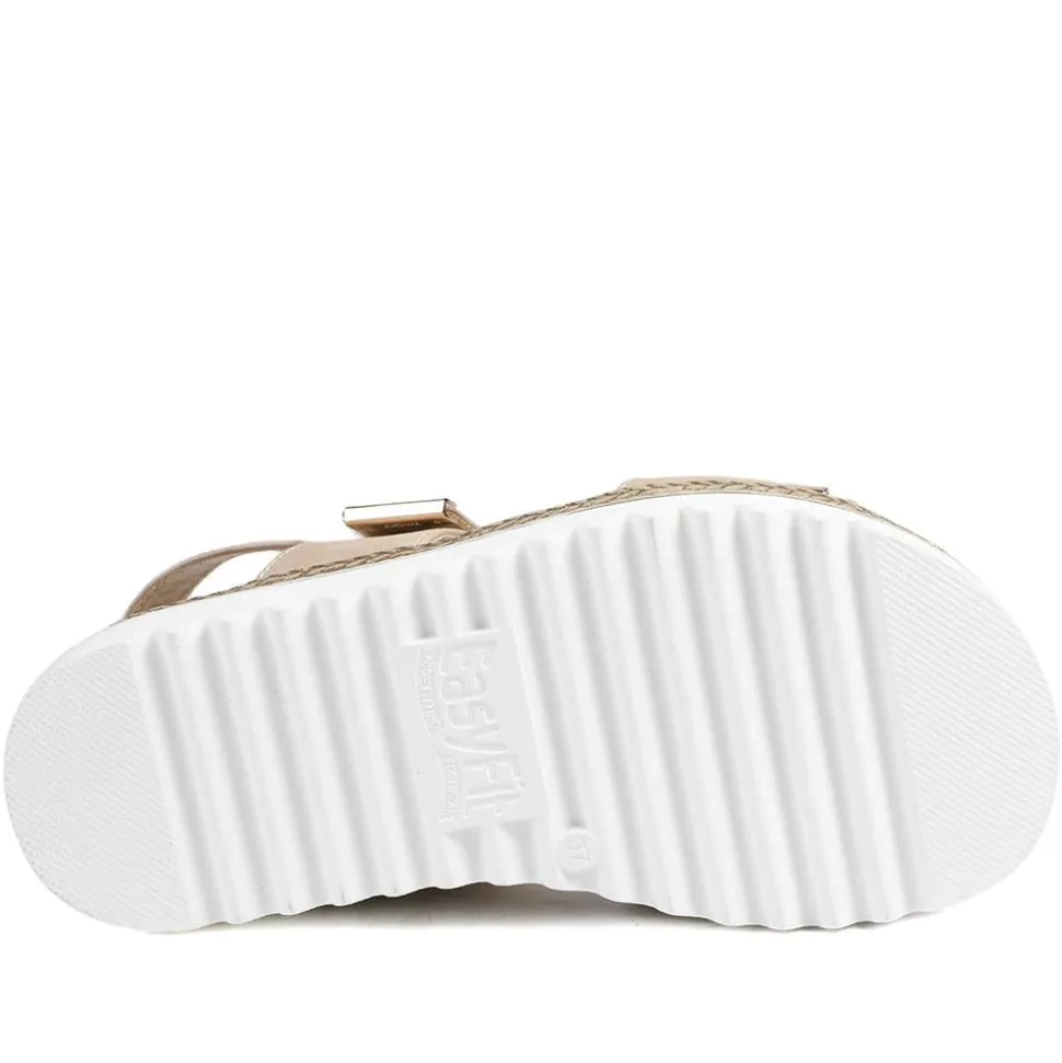 EasyFit Catena Extra Wide Touch Fasten Sandals - Beige