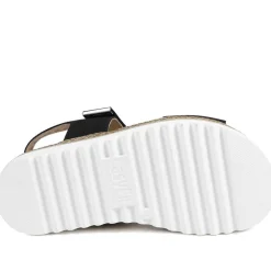 EasyFit Catena Extra Wide Touch Fasten Sandals - Black