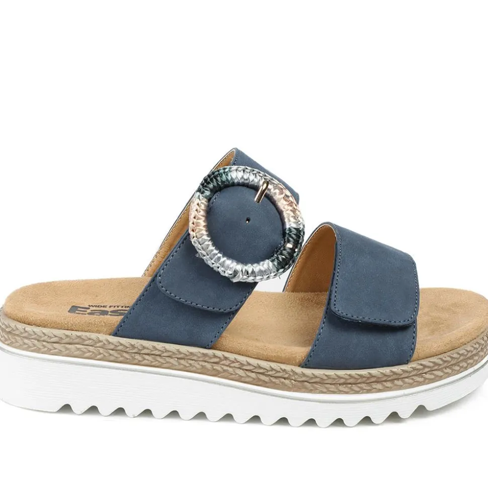 EasyFit Extra Wide Banca Sandals - Navy