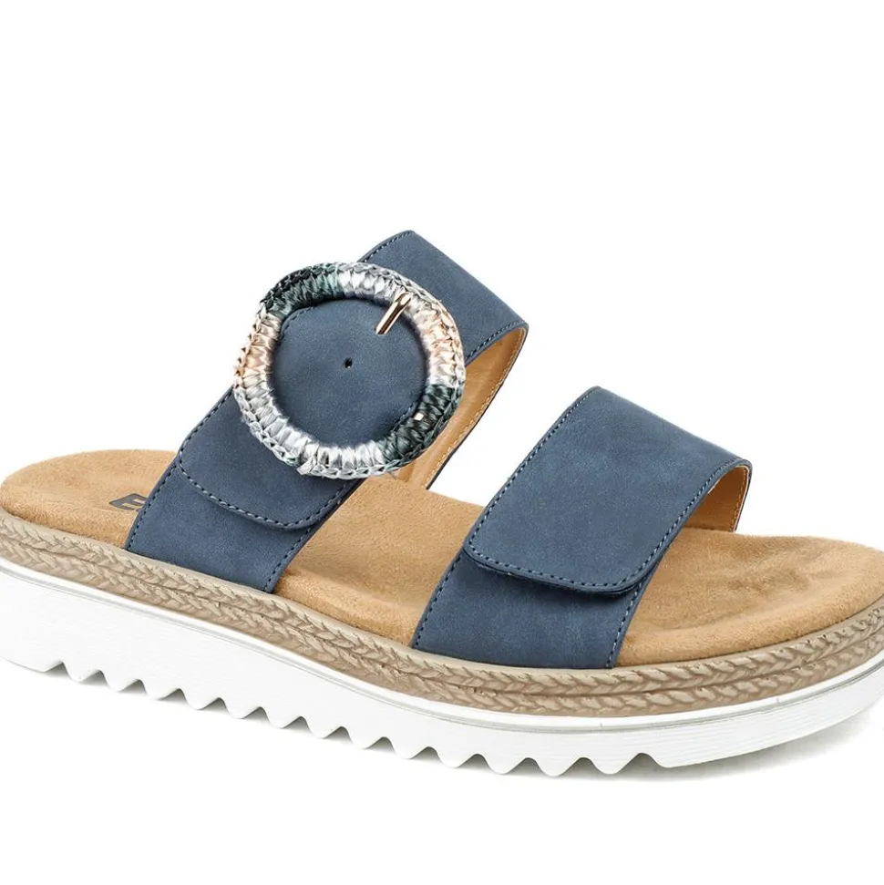 EasyFit Extra Wide Banca Sandals - Navy