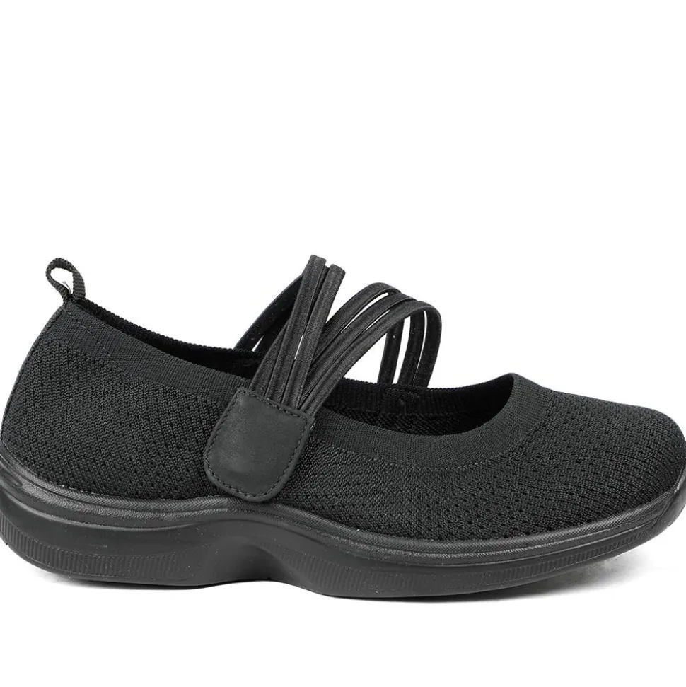 EasyFit Extra Wide Breathable Mary Janes - Black