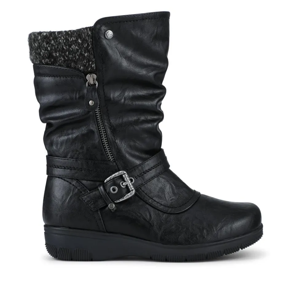 EasyFit Extra Wide Buckle Boots - Black