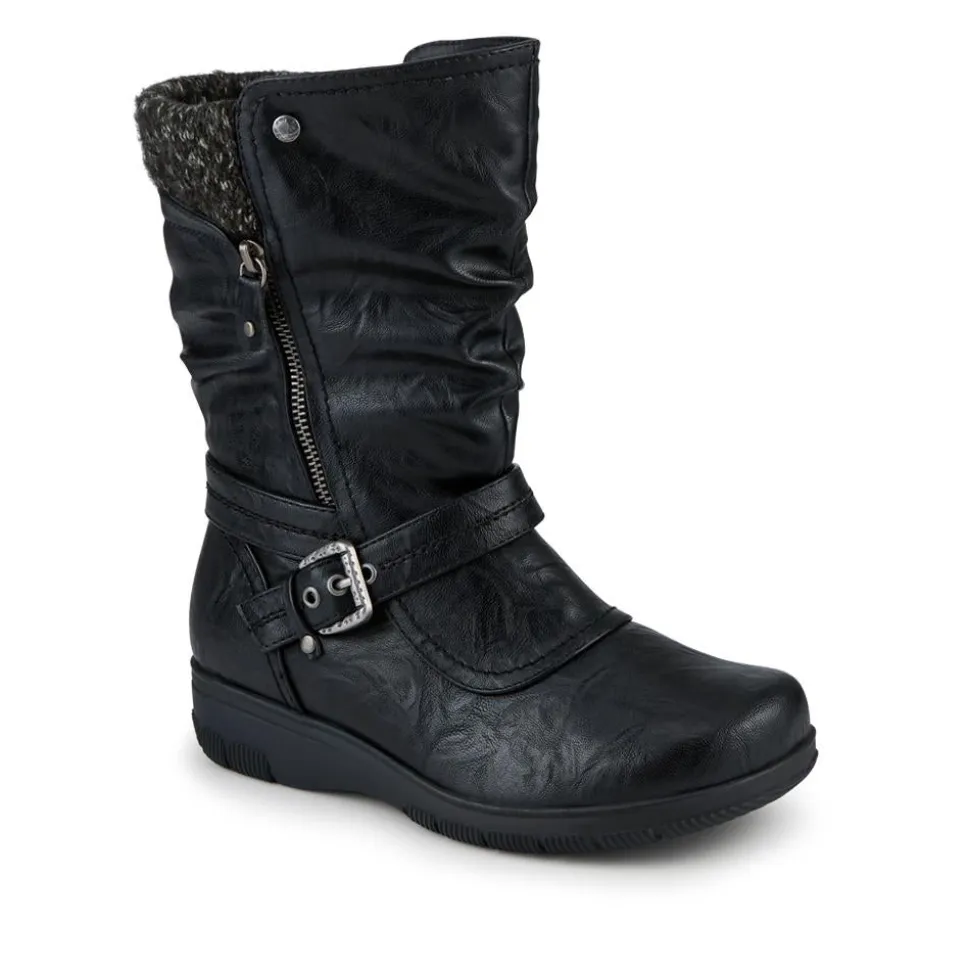EasyFit Extra Wide Buckle Boots - Black