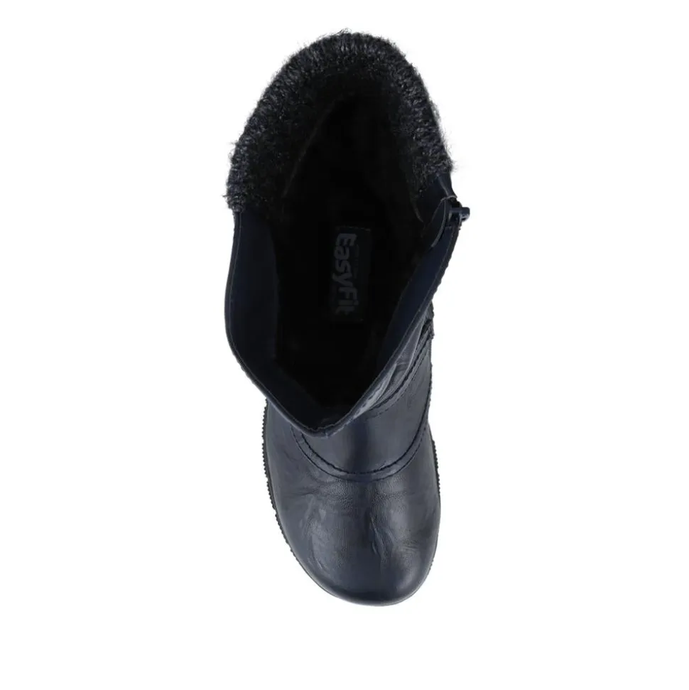 EasyFit Extra Wide Buckle Boots - Navy