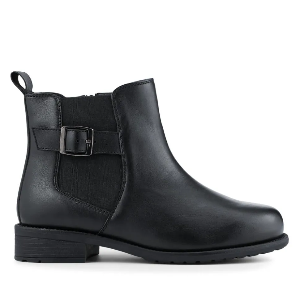 EasyFit Extra Wide Fit Leather Boots - Black