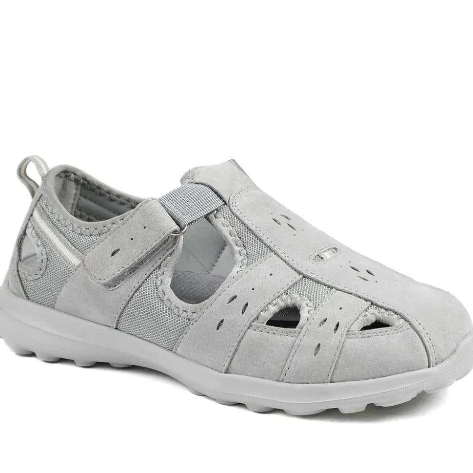 Easyfit Extra Wide Leather Monk Shoes - Grey