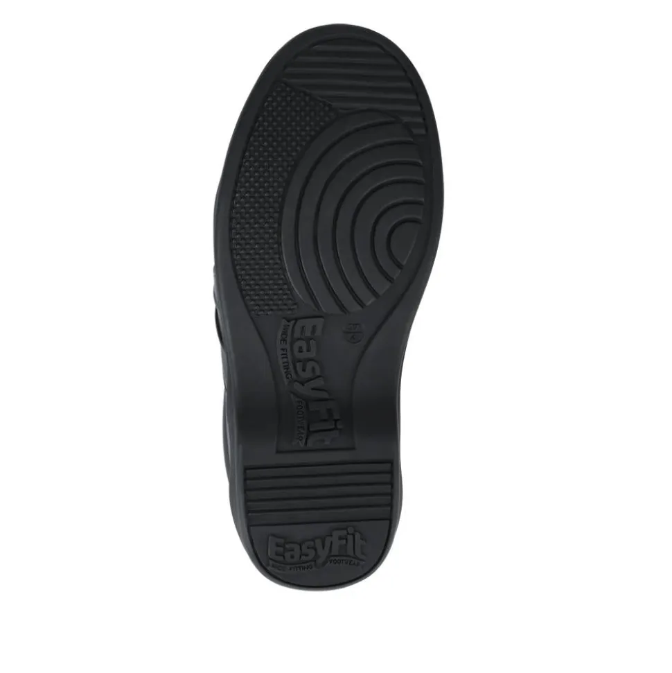 EasyFit Extra Wide Leather Slip-On Shoes - Black