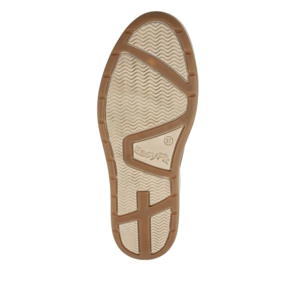 EasyFit Extra Wide Leather Zip-Up Trainers - Tan Multi