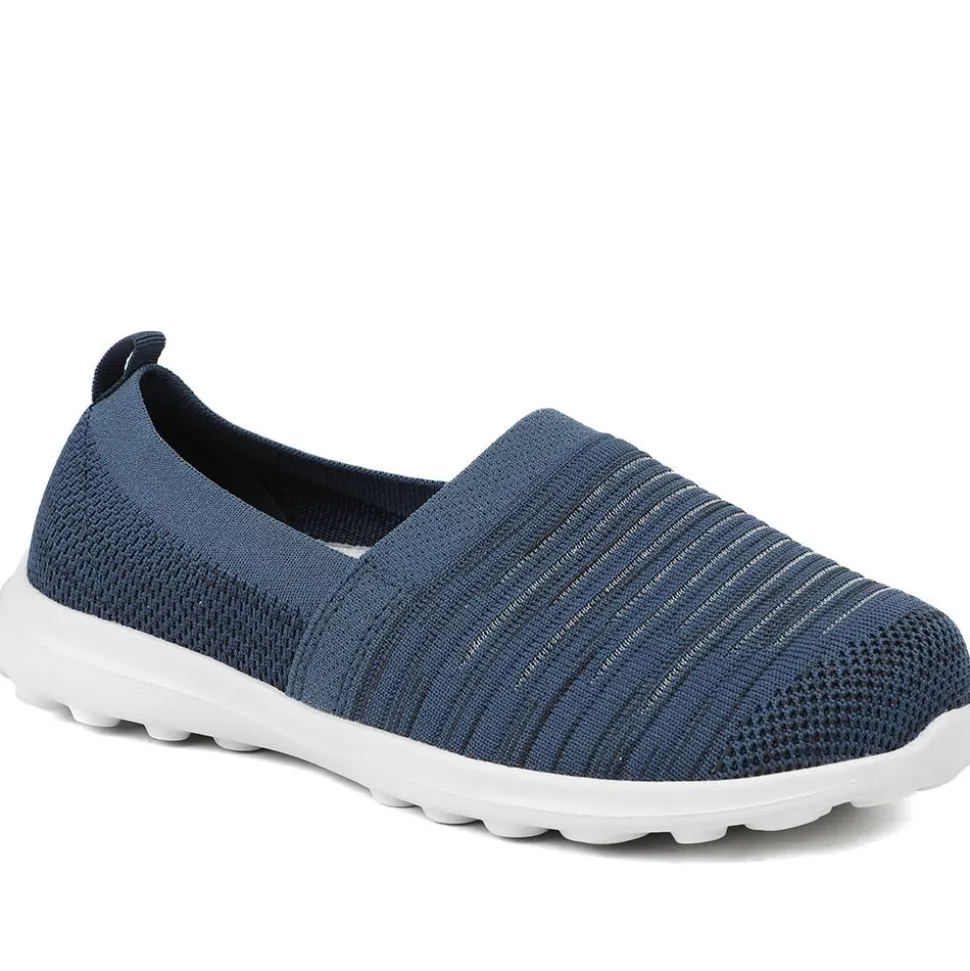 EasyFit Extra Wide Memory Foam Slip-Ons - Navy