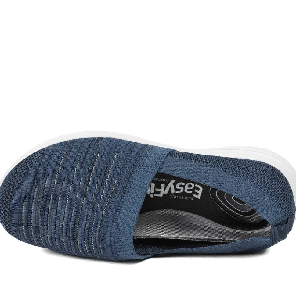 EasyFit Extra Wide Memory Foam Slip-Ons - Navy