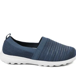 EasyFit Extra Wide Memory Foam Slip-Ons - Navy
