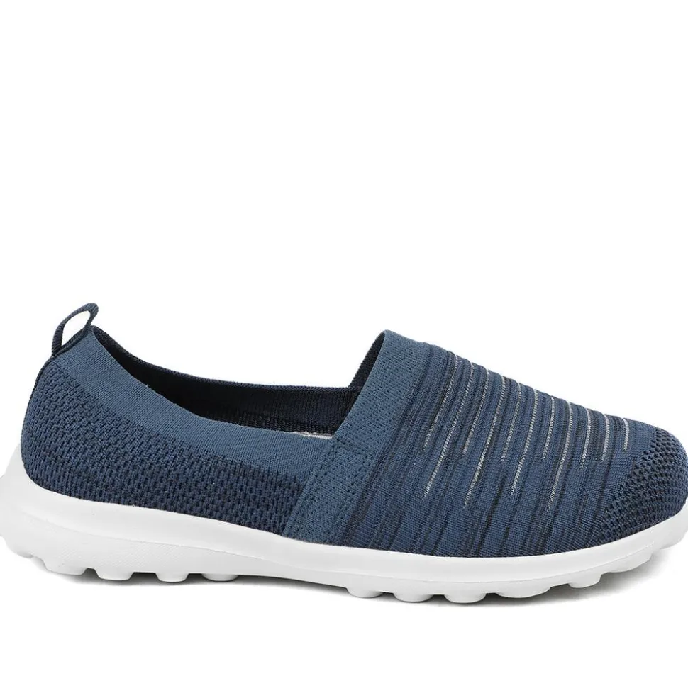 EasyFit Extra Wide Memory Foam Slip-Ons - Navy