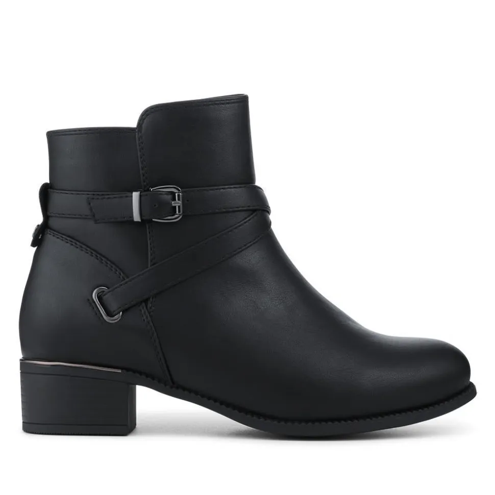 EasyFit Extra Wide Smart Zip Up Ankle Boots - Black