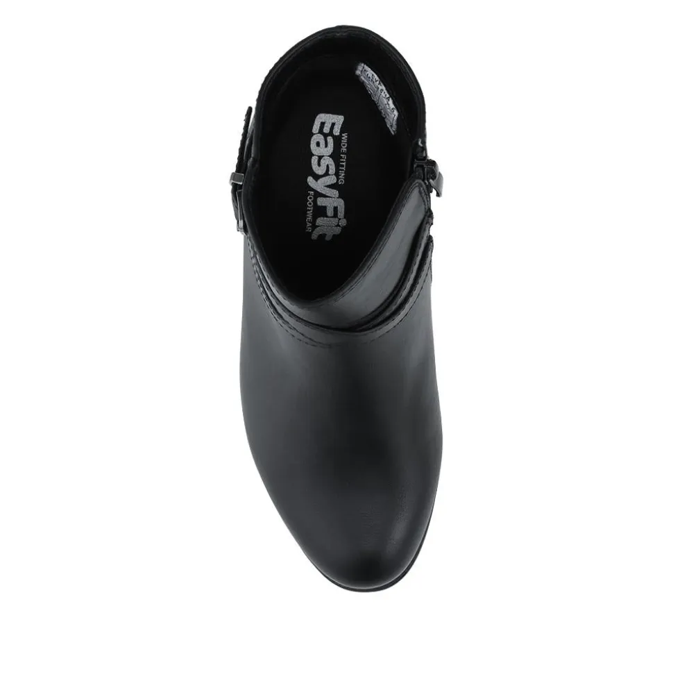 EasyFit Extra Wide Smart Zip Up Ankle Boots - Black