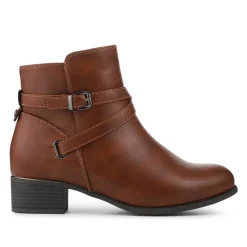 EasyFit Extra Wide Smart Zip Up Ankle Boots - Tan