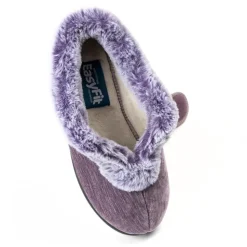 EasyFit Extra Wide Touch Fasten Slippers - Lavender