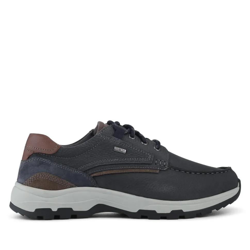 EasyFit Extra Wide Water Resistant Lace Up Shoes - Navy
