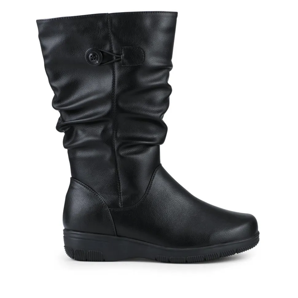 EasyFit Extra Wide Zip-Up Boots - Black