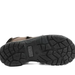 EasyFit Julius Extra Wide Leather Sandals - Dark Brown