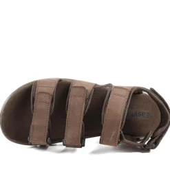 EasyFit Julius Extra Wide Leather Sandals - Dark Brown