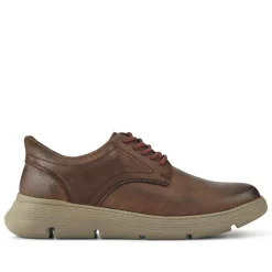 Easy Step In Casual Leather Lace Up Shoes - Brown
